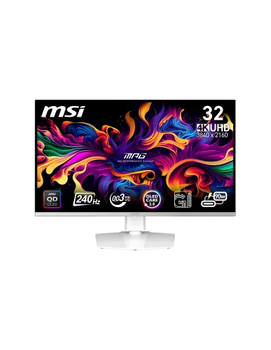 MSI MPG 321URXW QD-OLED pantalla para PC 80 cm (31.5") 3840 x 2160 Pixeles 4K Ultra HD Blanco