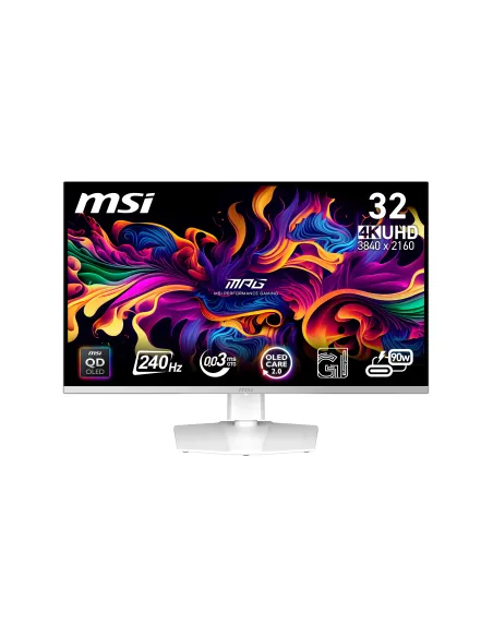 MSI MPG 321URXW QD-OLED pantalla para PC 80 cm (31.5") 3840 x 2160 Pixeles 4K Ultra HD Blanco