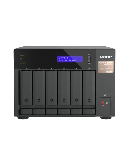 QNAP QVP-63B servidor de almacenamiento NAS Torre Intel® Core™ i3 16 GB DDR4 0 TB Negro