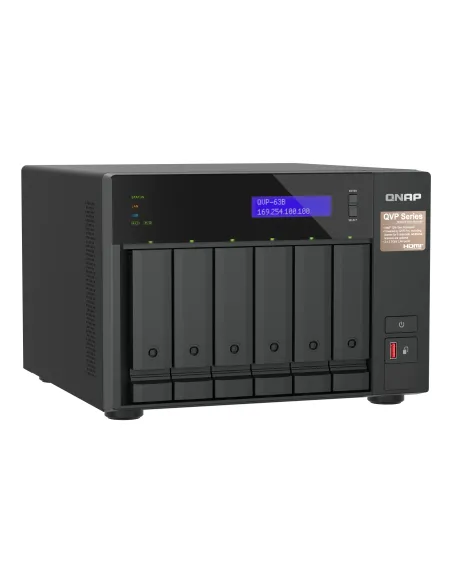 QNAP QVP-63B servidor de almacenamiento NAS Torre Intel® Core™ i3 16 GB DDR4 0 TB Negro