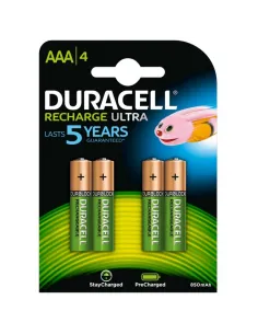Duracell Pila Recargable HR03 AAA 900mAh Blister*4