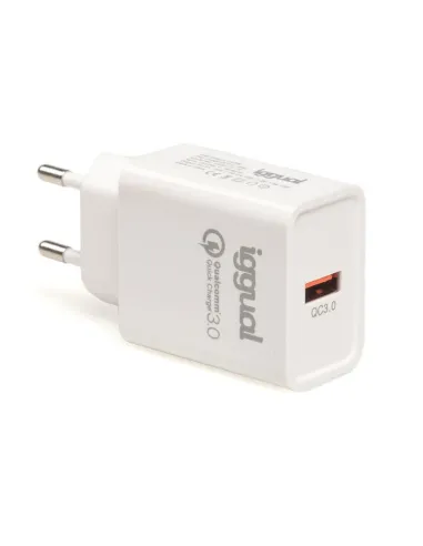 iggual Cargador 1xUSB carga rápida QC3.0 18W