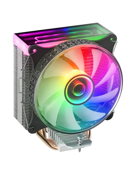 Mars Gaming MCPU-VR Negro, Disipador CPU, Doble Espejo Infinito ARGB, 4 Heatpipes HCT, TDP 180W, Ventilador Ultra-silencioso