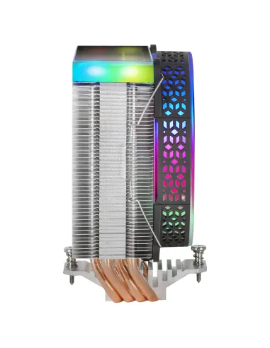 Mars Gaming MCPU-VR Negro, Disipador CPU, Doble Espejo Infinito ARGB, 4 Heatpipes HCT, TDP 180W, Ventilador Ultra-silencioso