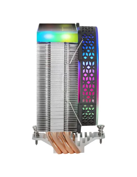 Mars Gaming MCPU-VR Negro, Disipador CPU, Doble Espejo Infinito ARGB, 4 Heatpipes HCT, TDP 180W, Ventilador Ultra-silencioso