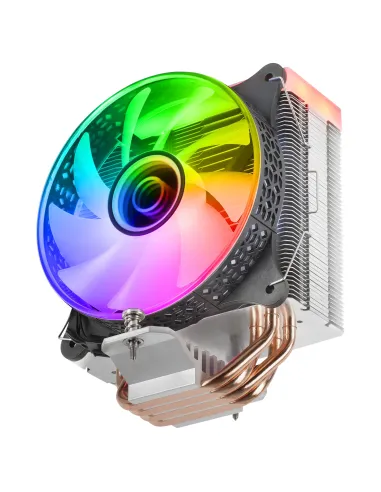 Mars Gaming MCPU-VR Negro, Disipador CPU, Doble Espejo Infinito ARGB, 4 Heatpipes HCT, TDP 180W, Ventilador Ultra-silencioso