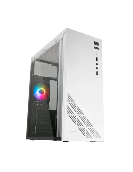 Mars Gaming MC100W - Caja Gaming ATX, ventilador 90mm FRGB, ventilación convect-cool, color blanco