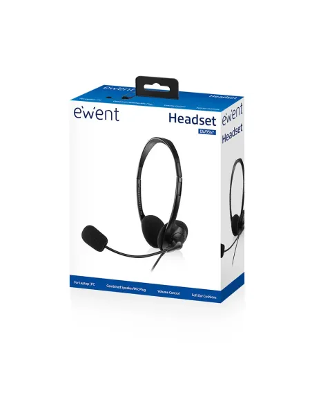 Ewent EW3567 auricular y casco Auriculares Alámbrico Diadema Llamadas Música Negro