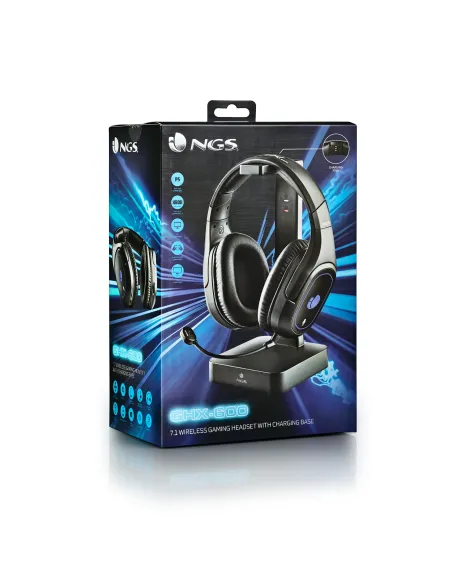 NGS GHX-600 Auriculares Inalámbrico y alámbrico Diadema Juego MicroUSB Negro