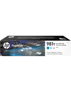 HP Cartucho original PageWide 981Y cian de alto rendimiento