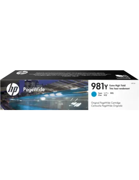 HP Cartucho original PageWide 981Y cian de alto rendimiento