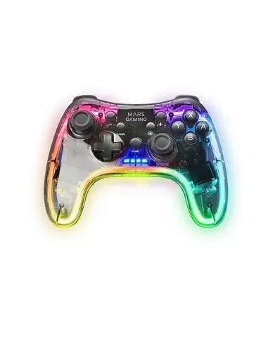 Mars Gaming MGP-BT Gamepad Bluetooth 5.0 RGB Neon Adaptador Smartphone Giroscopio y Vibración Háptica Joysticks Analógicos Mando