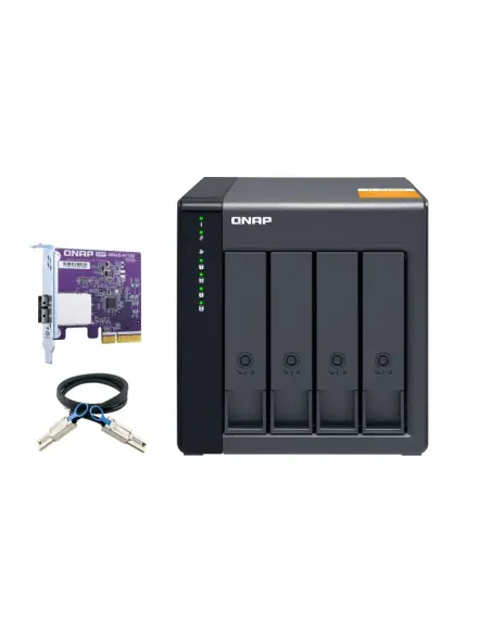 QNAP TL-D400S caja para disco duro externo Carcasa de disco duro SSD Negro, Gris 2.5 3.5"