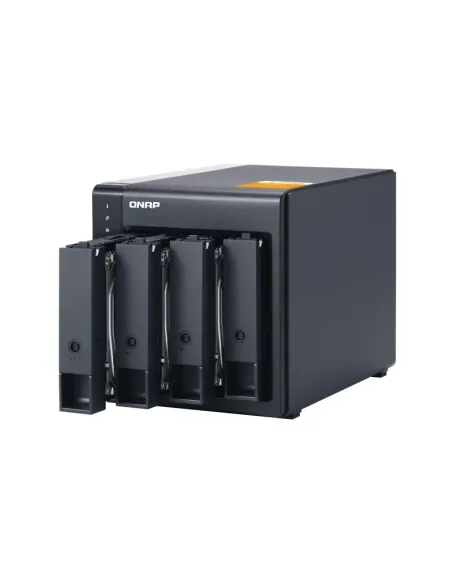 QNAP TL-D400S caja para disco duro externo Carcasa de disco duro SSD Negro, Gris 2.5 3.5"