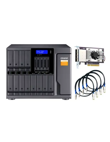 QNAP TL-D1600S caja para disco duro externo Carcasa de disco duro SSD Negro, Gris 2.5 3.5"