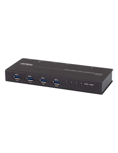 ATEN Switch de periféricos formato industrial USB 3.2 Gen 1 de 4 x 4 puertos