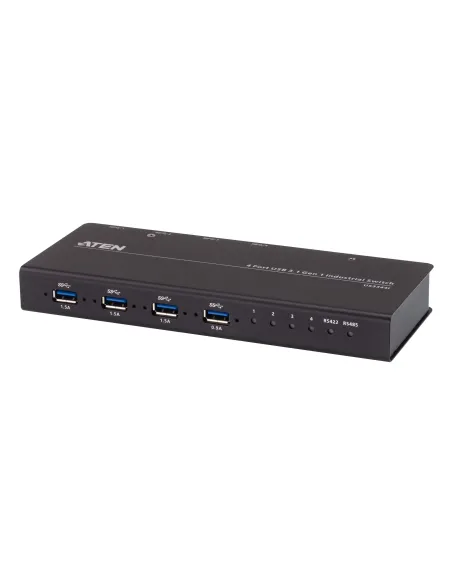ATEN Switch de periféricos formato industrial USB 3.2 Gen 1 de 4 x 4 puertos