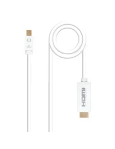 Nanocable Cable conversor Mini DP a HDMI, Mini DP/M - HDMI/M, Blanco, 2.0 M