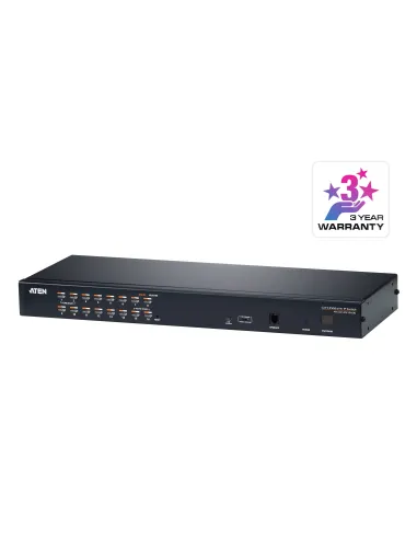 ATEN Switch KVM por IP multi-interfaz Cat 5 de 16 puertos con acceso compartido desde consolas local remota