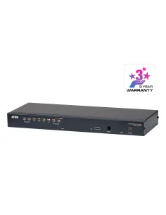 ATEN Switch KVM por IP multi-interfaz Cat 5 de 8 puertos con acceso compartido desde consolas local remota