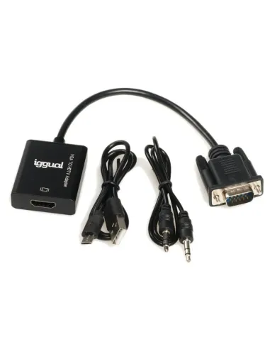 iggual Adaptador VGA a HDMI + audio + microUSB