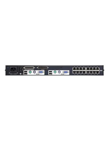 ATEN Switch KVM Cat 5 multi-interfaz de 16 puertos con 2 consolas