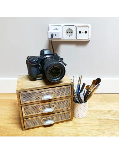 TooQ Cargador de Pared doble puerto USB-C PD + USB A QC3.0, 48W