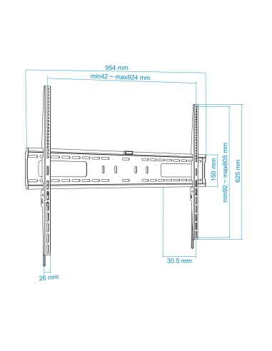 TooQ Soporte de Pared para Monitor   TV LCD, Plasma de 60-100, Negro