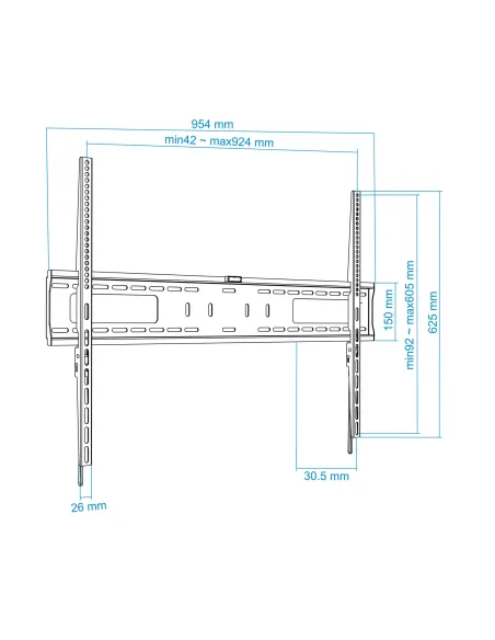 TooQ Soporte de Pared para Monitor   TV LCD, Plasma de 60-100, Negro
