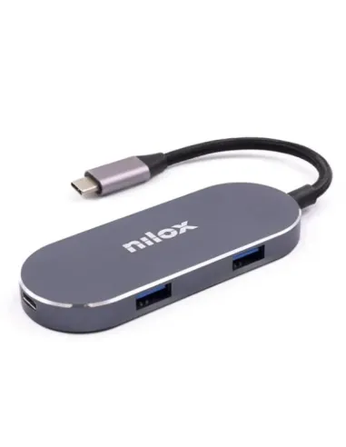 Nilox Mini dockstion usb-c HDMI, 5 EN 1, Plata