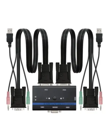 Nanocable KVM SWITCH VGA USB 1U-2PC+CABLE