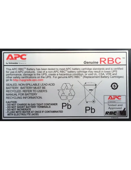 APC RBC48 batería para sistema ups Sealed Lead Acid (VRLA) 7 Ah