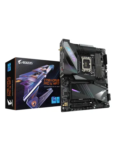 GIGABYTE Z790 AORUS PRO X WIFI7 Placa base - Soporta CPUs Intel Core de 14ª generación, VRM de 18+1+2 fases, hasta 8266MHz DDR5