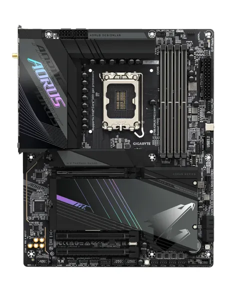 GIGABYTE Z790 AORUS PRO X WIFI7 Placa base - Soporta CPUs Intel Core de 14ª generación, VRM de 18+1+2 fases, hasta 8266MHz DDR5