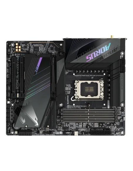 GIGABYTE Z790 AORUS PRO X WIFI7 Placa base - Soporta CPUs Intel Core de 14ª generación, VRM de 18+1+2 fases, hasta 8266MHz DDR5