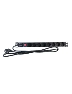 2LAN Regleta 19" 8 Schukos Interruptor