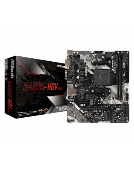 Asrock B450M-HDV R4.0 Zócalo AM4 Micro ATX AMD B450
