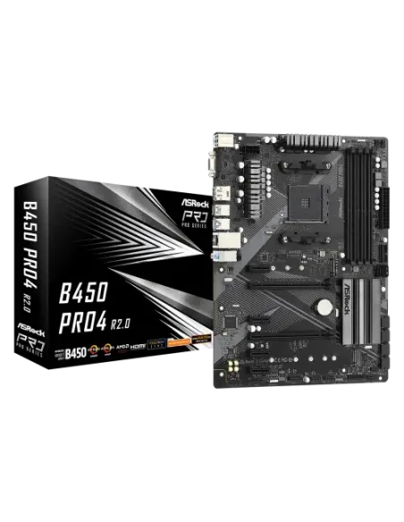 Asrock B450 Pro4 R2.0 AMD B450 Zócalo AM4 ATX