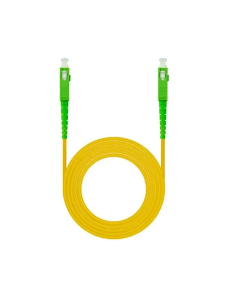 Nanocable Cable de Fibra Óptica SC/APC a SC/APC Monomodo Simplex LSZH, Amarillo, 15m