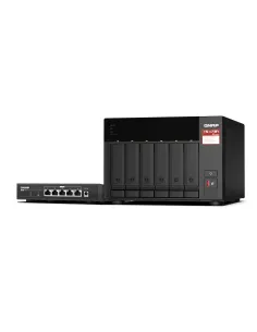 QNAP TS-673A-SW5T servidor de almacenamiento NAS Torre Ryzen Embedded V1500B 8 GB DDR4 0 TB QNAP QTS Negro