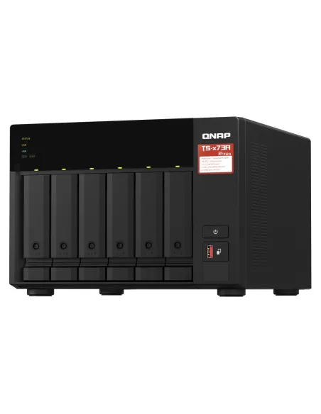 QNAP TS-673A-SW5T servidor de almacenamiento NAS Torre Ryzen Embedded V1500B 8 GB DDR4 0 TB QNAP QTS Negro