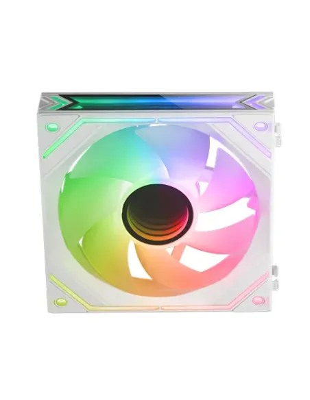 Mars Gaming MF-LINKFINITY Blanco, Ventilador Modular PWM 120mm, Sistema de Conexión LINKFINITY, Iluminación Infinity Mirror