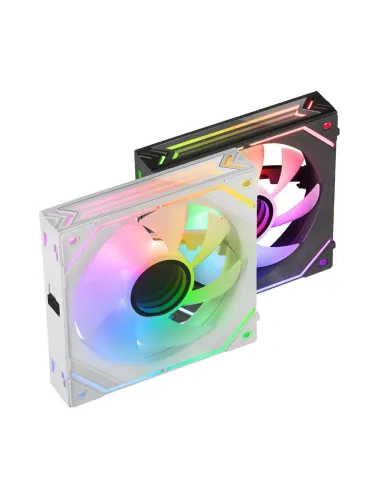 Mars Gaming MF-LINKFINITY Blanco, Ventilador Modular PWM 120mm, Sistema de Conexión LINKFINITY, Iluminación Infinity Mirror