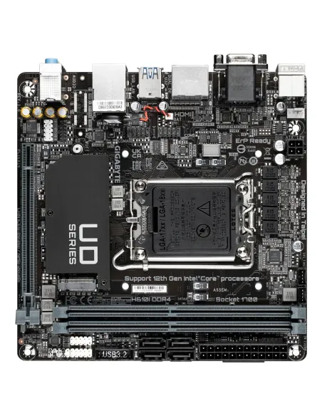 GIGABYTE H610I DDR4 Placa base - Compatible con procesadores Intel Core 14th CPUs, 4+1+1 Hybrid Digital VRM, up to 3200MHz