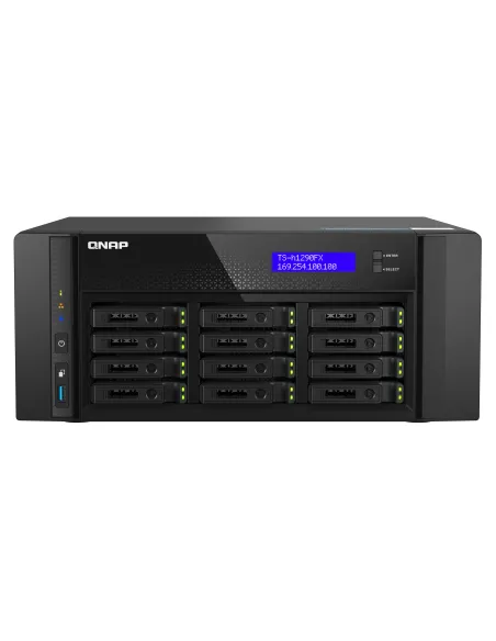 QNAP TS-h1290FX NAS Torre EPYC 7302P 128 GB DDR4 0 TB QuTS hero Negro