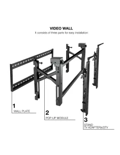 TooQ Soporte Video Wall de Pared para Pantalla 45”- 70”, Negro 2