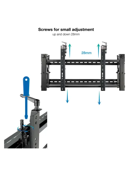 TooQ Soporte Video Wall de Pared para Pantalla 45”- 70”, Negro