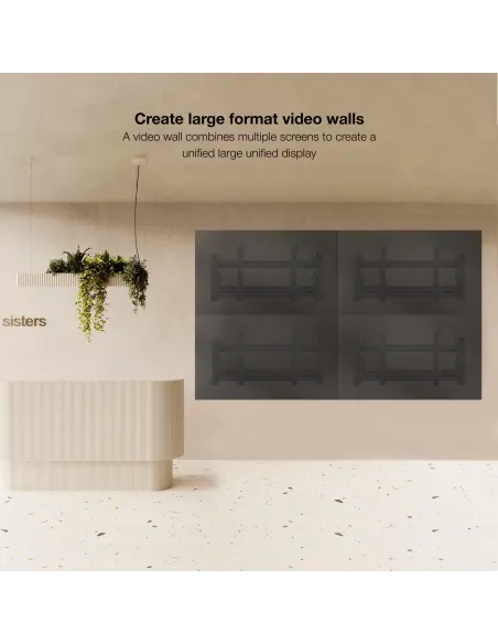 TooQ Soporte Video Wall de Pared para Pantalla 45”- 70”, Negro