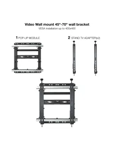 TooQ Soporte Video Wall de Pared para Pantalla 45"-70", Negro 2