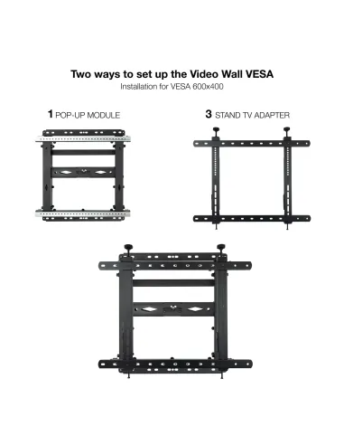 TooQ Soporte Video Wall de Pared para Pantalla 45"-70", Negro